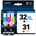 31 32XL Refill Ink Compatible for HP 31 32XL Ink Bottle for HP 31 Ink for HP Smart Tank 5101 5102 7301 7602 7001 6001 Plus 651 551 455 457 450 (5 Pack）