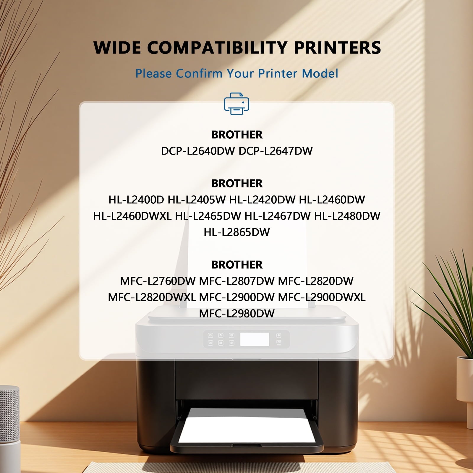 TN830XL TN830 Toner Cartridge for Brother TN830XL TN830XL/V TN830 Toner Cartridge for Brother DCP-L2640DW HL-L2460DW HL-L2405W HL-L2400D HL-L2480DW MFC-L2820DW Printer Ink (4 Black)