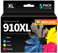 910 Ink for Compatible HP 910 Ink Cartridges Combo Pack Compatible for 910 910XL HP Ink（5 Pack）