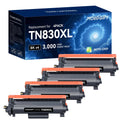 TN830XL TN830 Toner Cartridge for Brother TN830XL TN830XL/V TN830 Toner Cartridge for Brother DCP-L2640DW HL-L2460DW HL-L2405W HL-L2400D HL-L2480DW MFC-L2820DW Printer Ink (4 Black)
