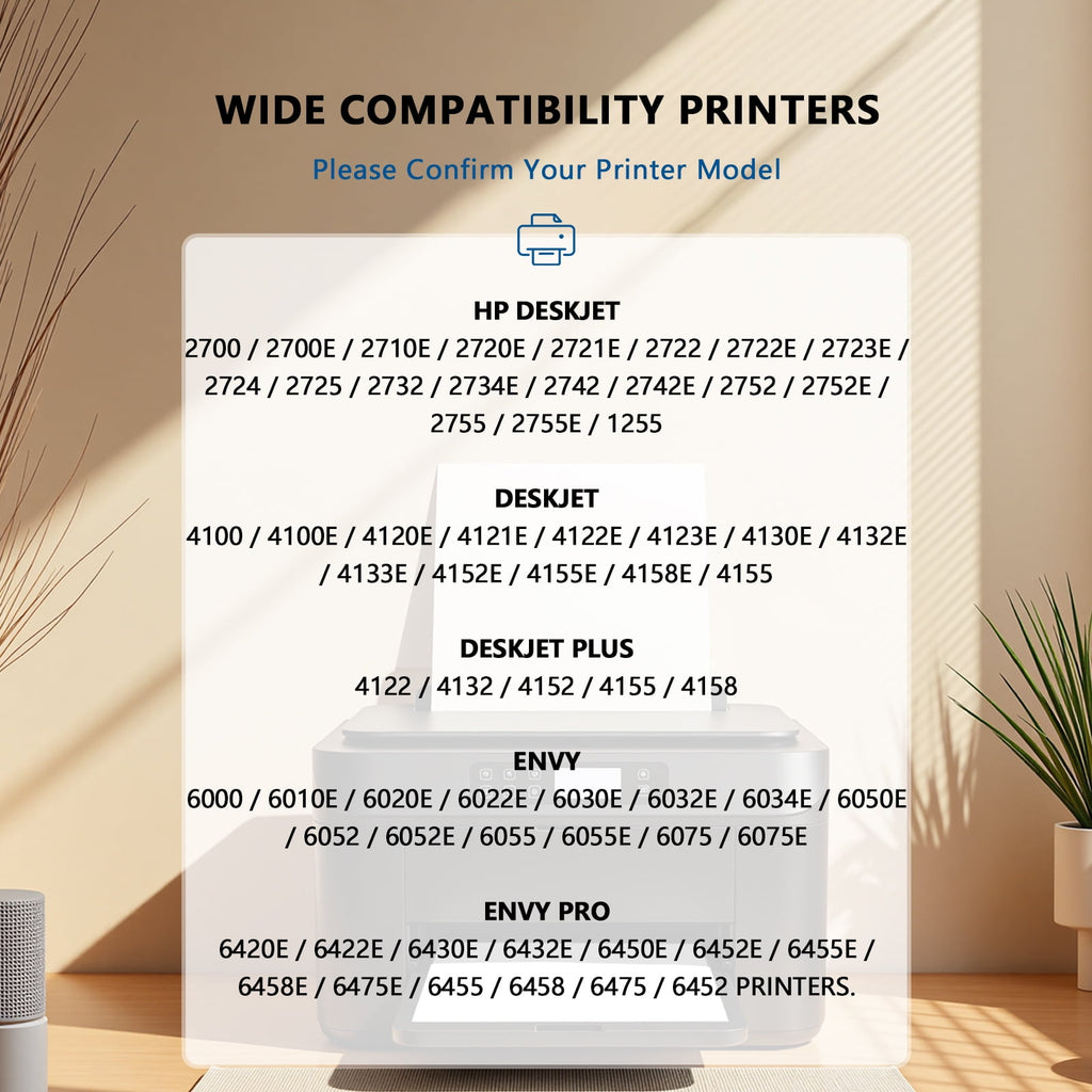 67XL Ink Cartridge Compatible for HP 67 67XL Ink Cartridges（2-Pack Black & Tri-Color） for HP Ink 67 for Printer hp Ink